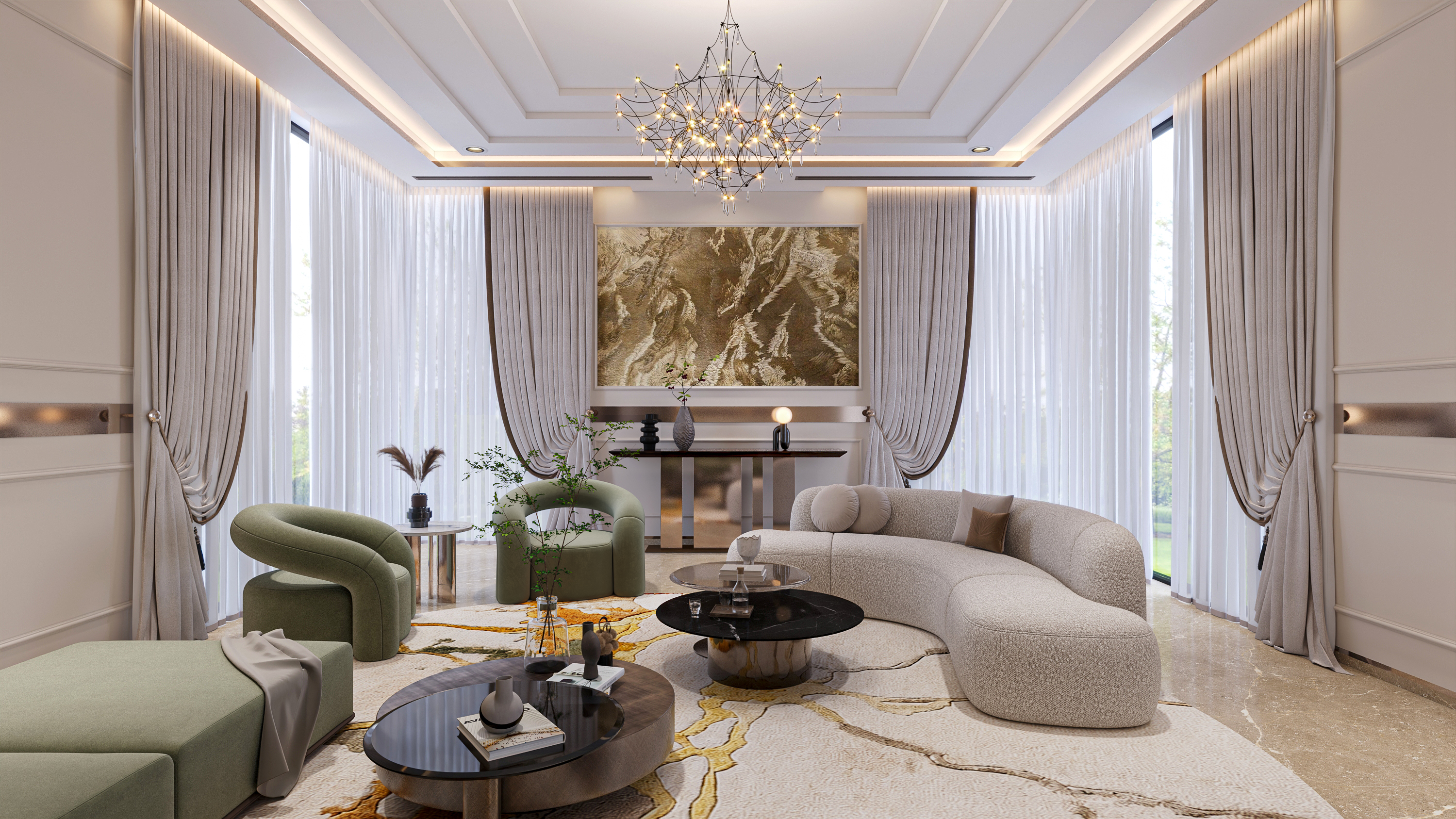 Bandhwari farmhouse living room interior