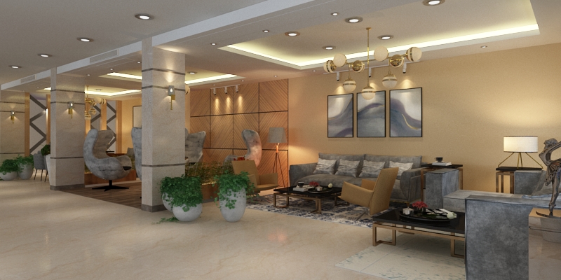 Sanar hospital waiting lounge with reception seating