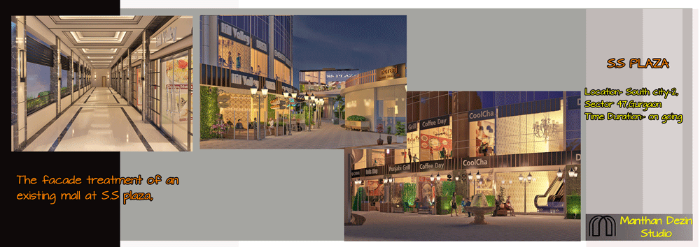 S.S. Plaza commercial project design collage