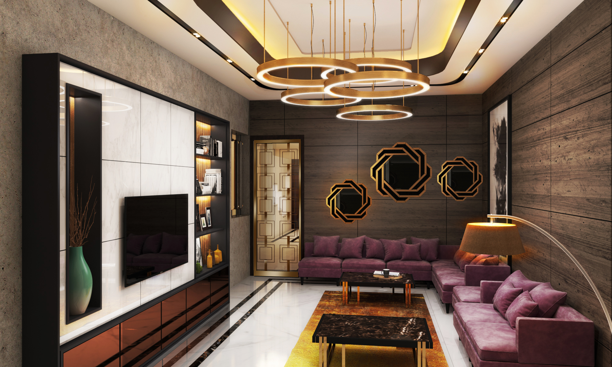 Private home cinema with comfortable seating