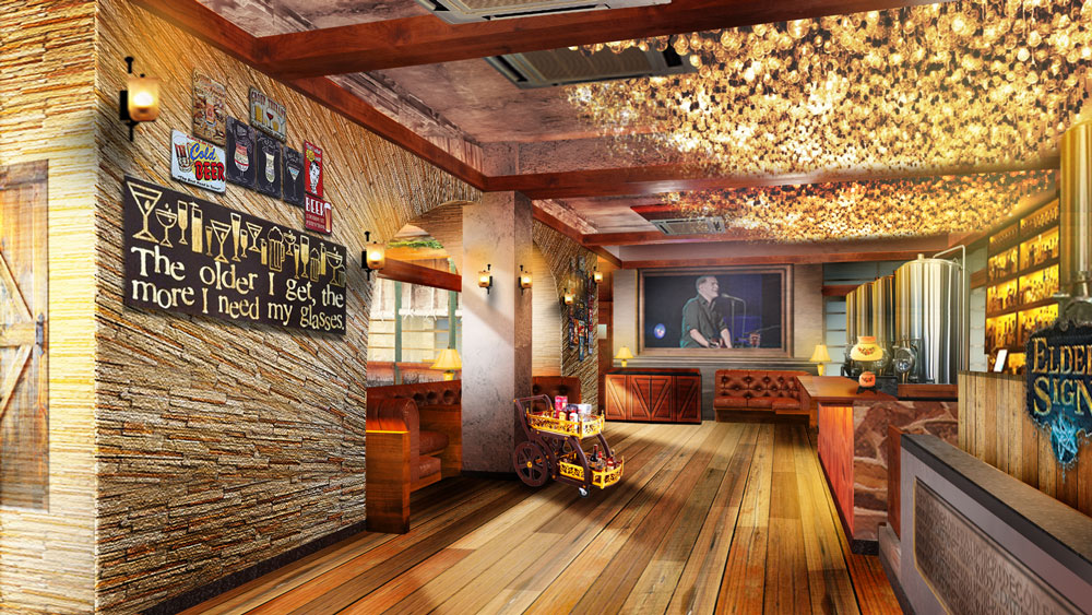 Green House Café interior with brick walls